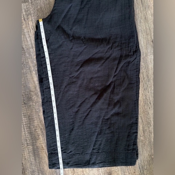 Pact Organic Size XL Washed Charcoal Coastal Cotton Gauze Crop Wide Leg Pant - Picture 7 of 8